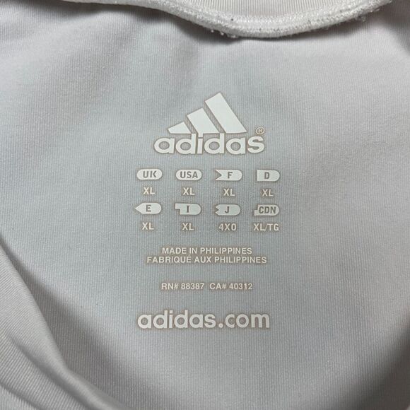 Adidas Shirt Mens Extra Large White Techfit Training Gym Active - Picture 3 of 10